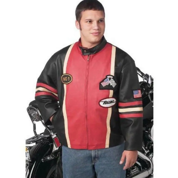 Vintage Ferrari style Leather biker jacket